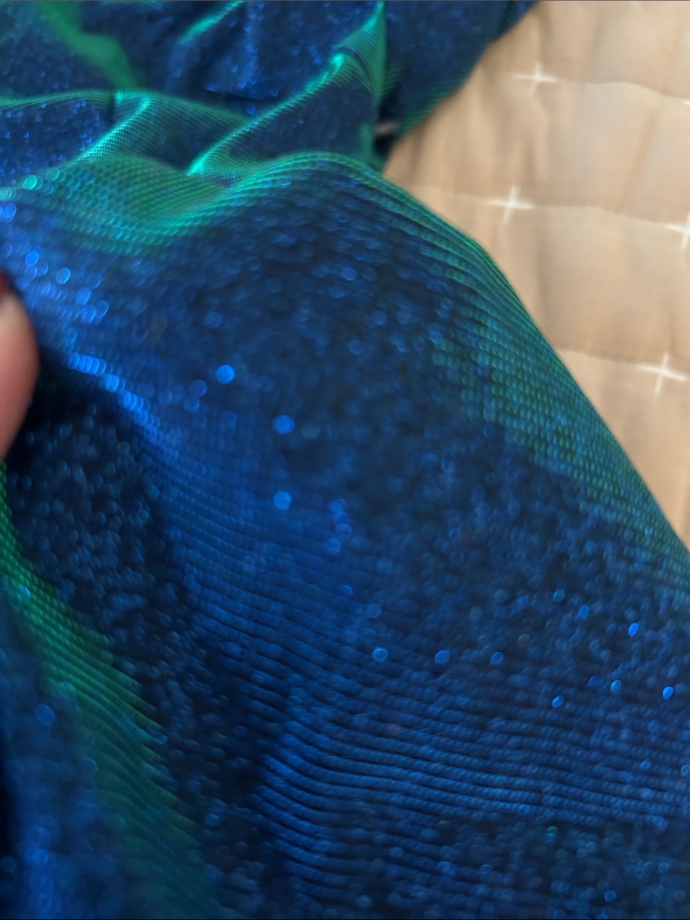 Holographic Deep V Club Dress - Picture 9 of 11